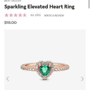 Sparkling Elevated Heart Ring Size 5